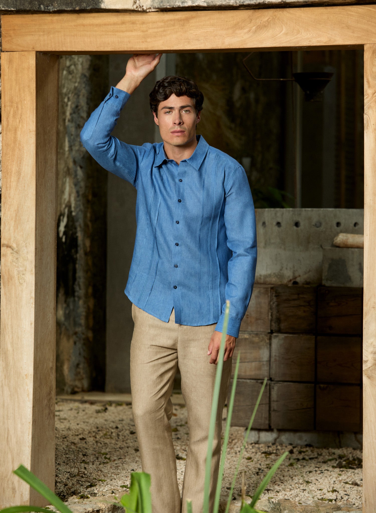 Guayabera manga larga 100% Lino Griemar