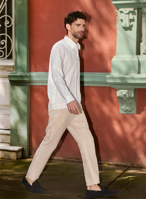 Guayabera Manga Larga 100% Lino Tommy