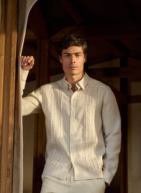 Guayabera manga larga 100% Lino Torres