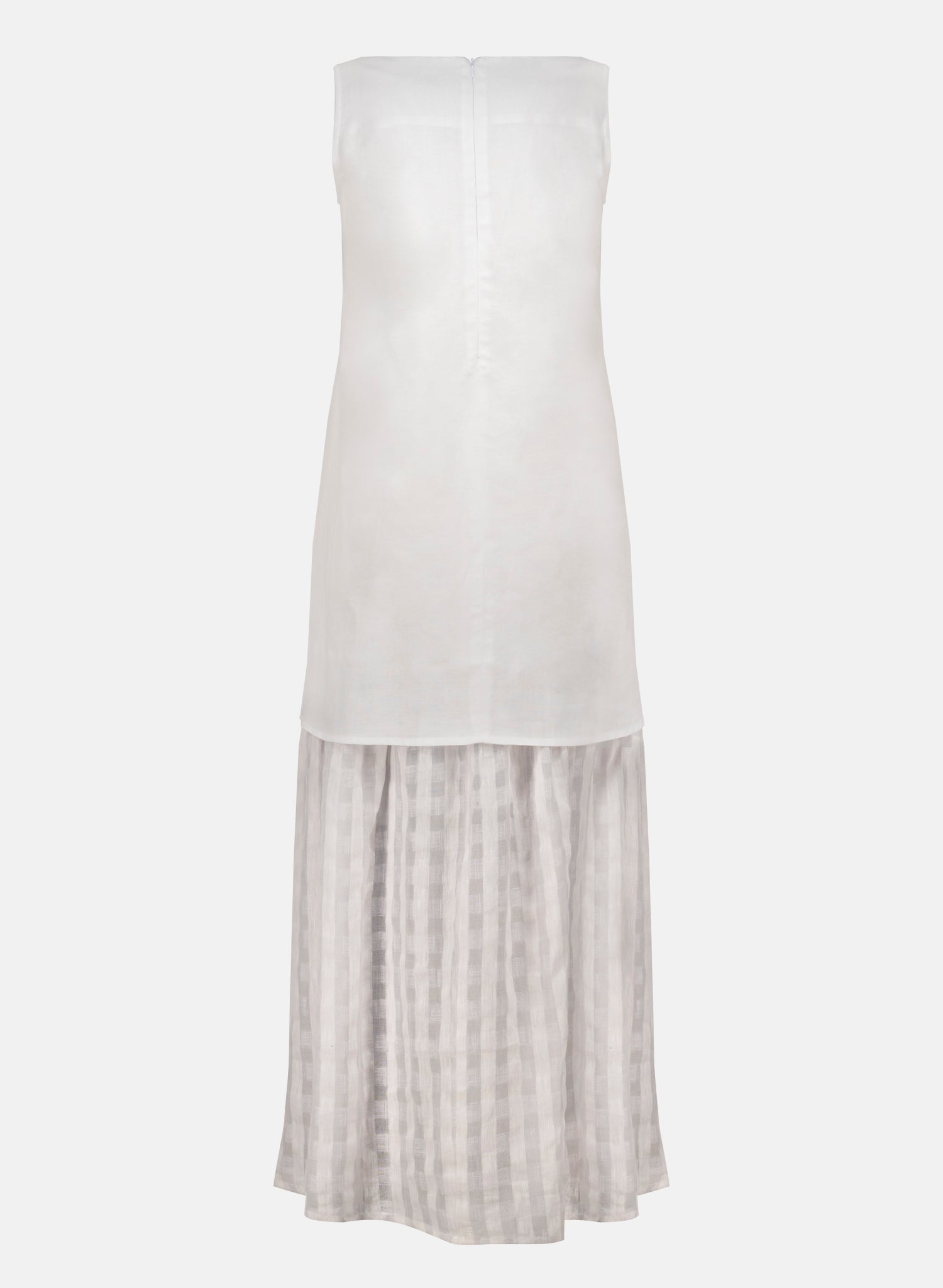 Vestido largo con detalle de transparencia Lino Algodón Kilari