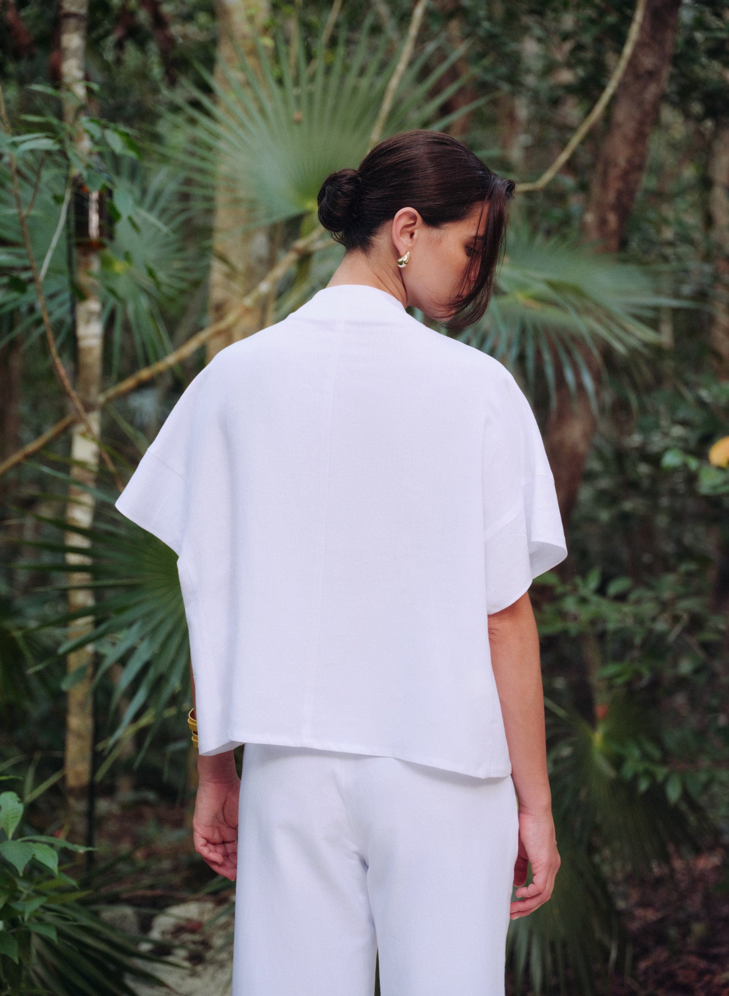 Blusa Manga corta Lino Algodón Malaika