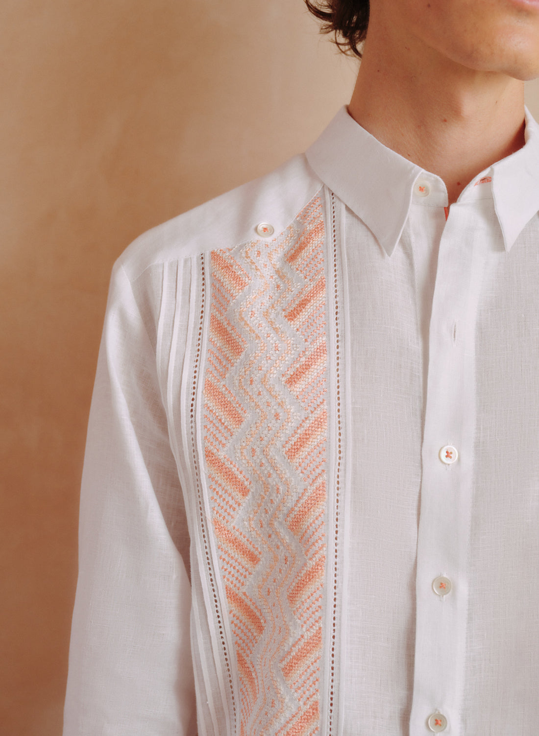 Guayabera Artesanal 100% Lino Manglar