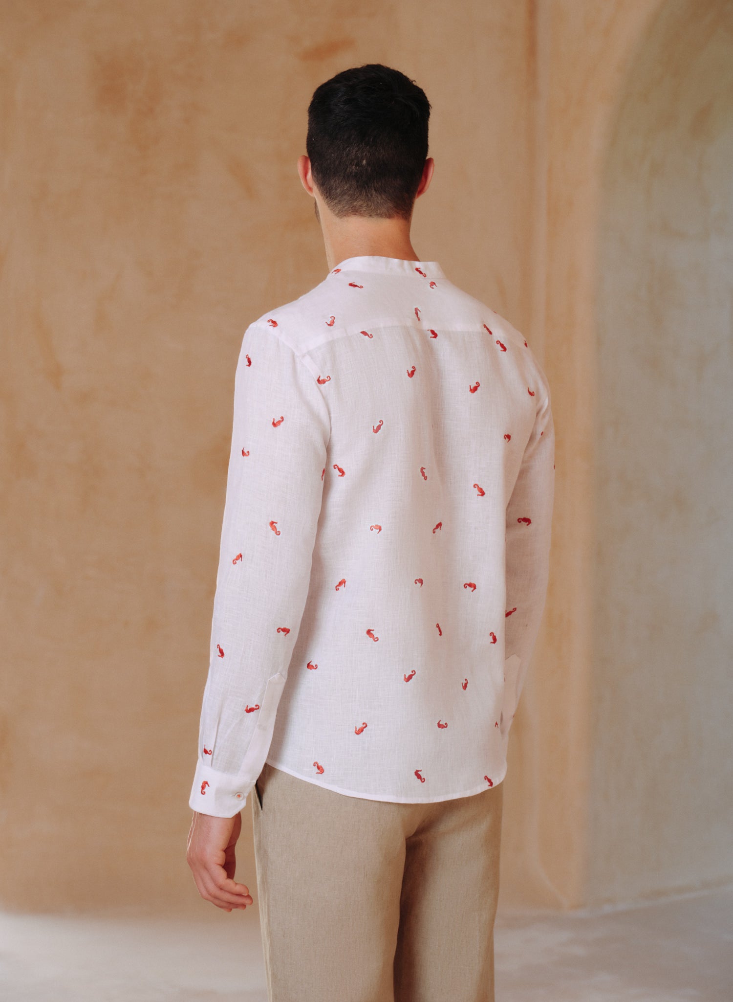 Camisa manga larga 100% Lino Mia Hipocampo