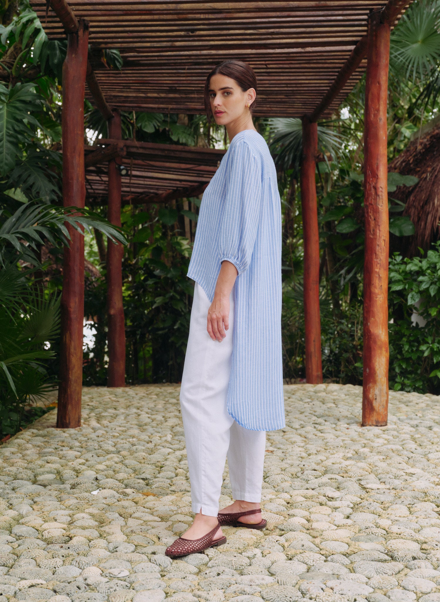 Blusa manga 3/4 100% Lino Misrha