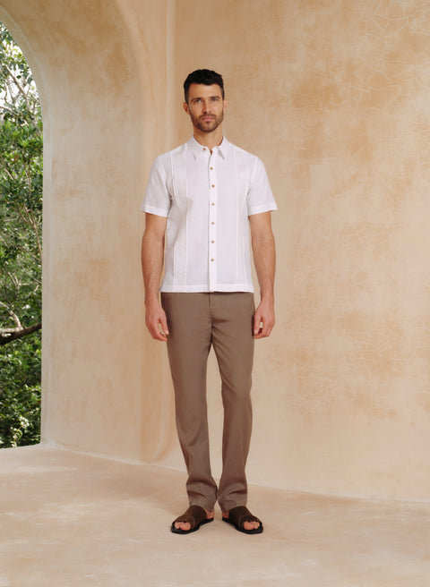 Pantalón Lino Algodón Slim Fit Aruba