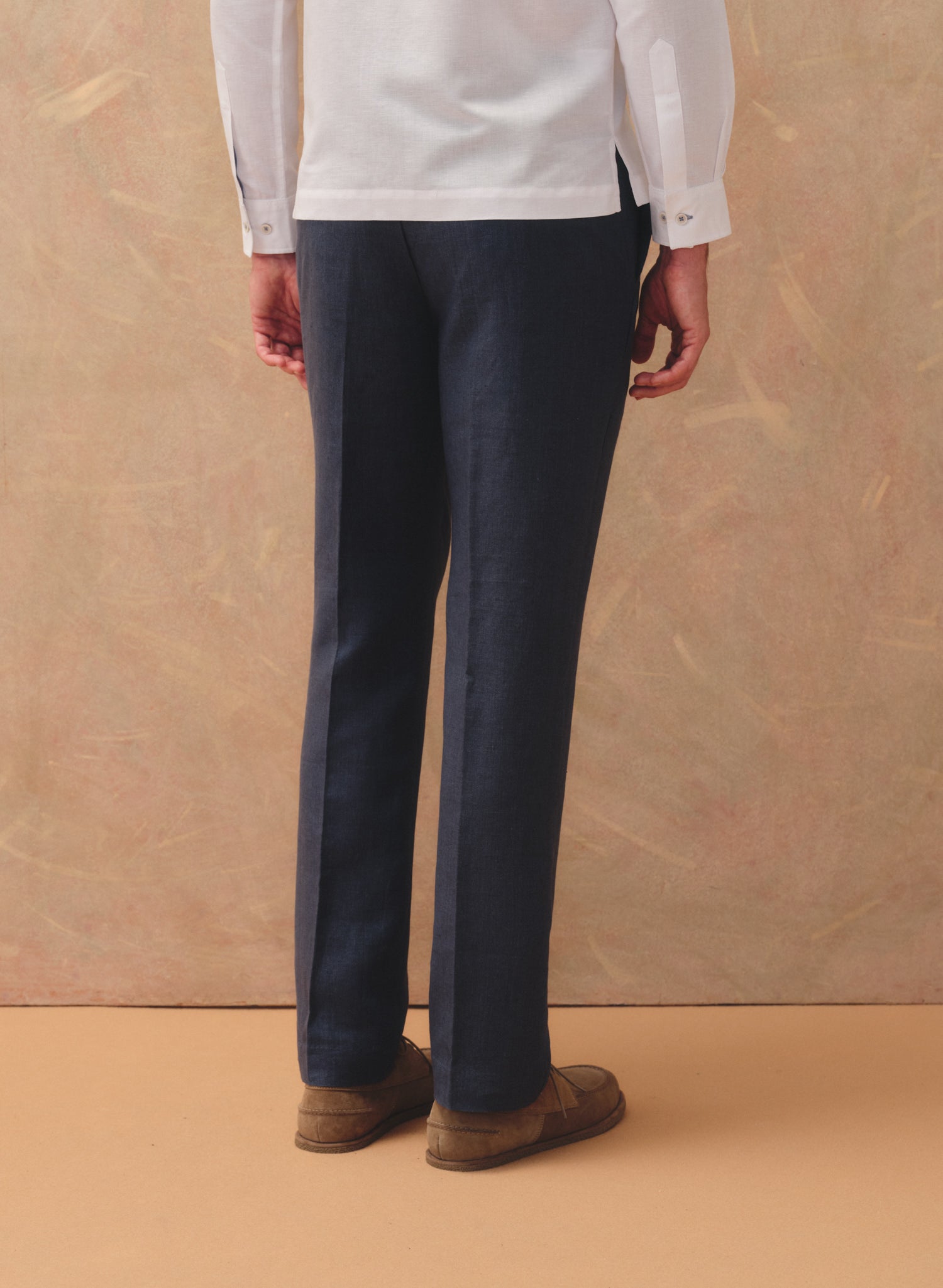 Pantalón 100% Lino Slim Chino Azul noche