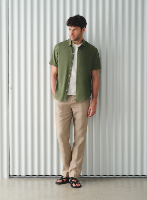 Pantalón 100% Lino Slim Chino Semolina