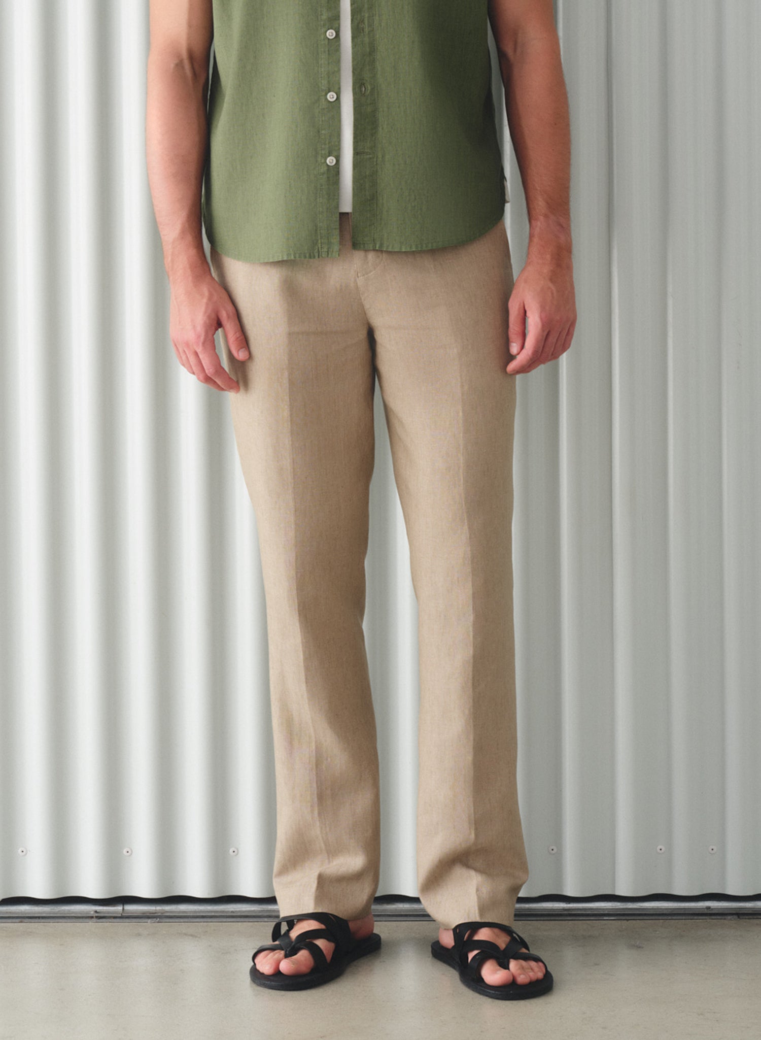 Pantalón 100% Lino Slim Chino Semolina
