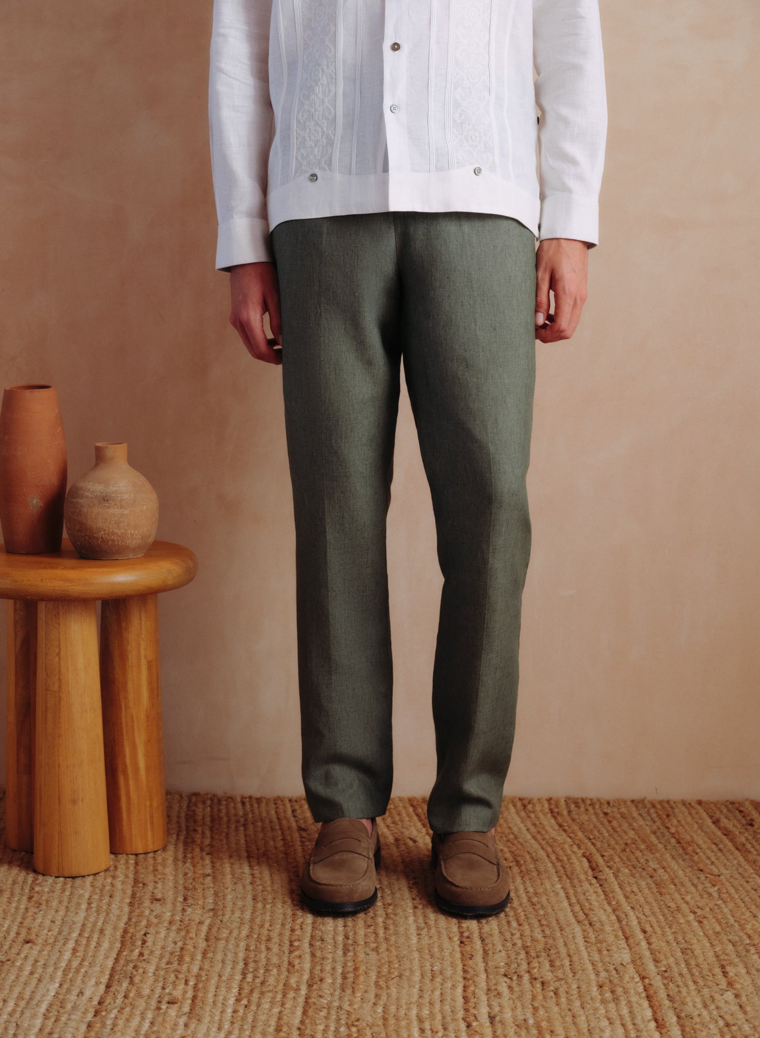 Pantalón 100% Lino Slim Chino