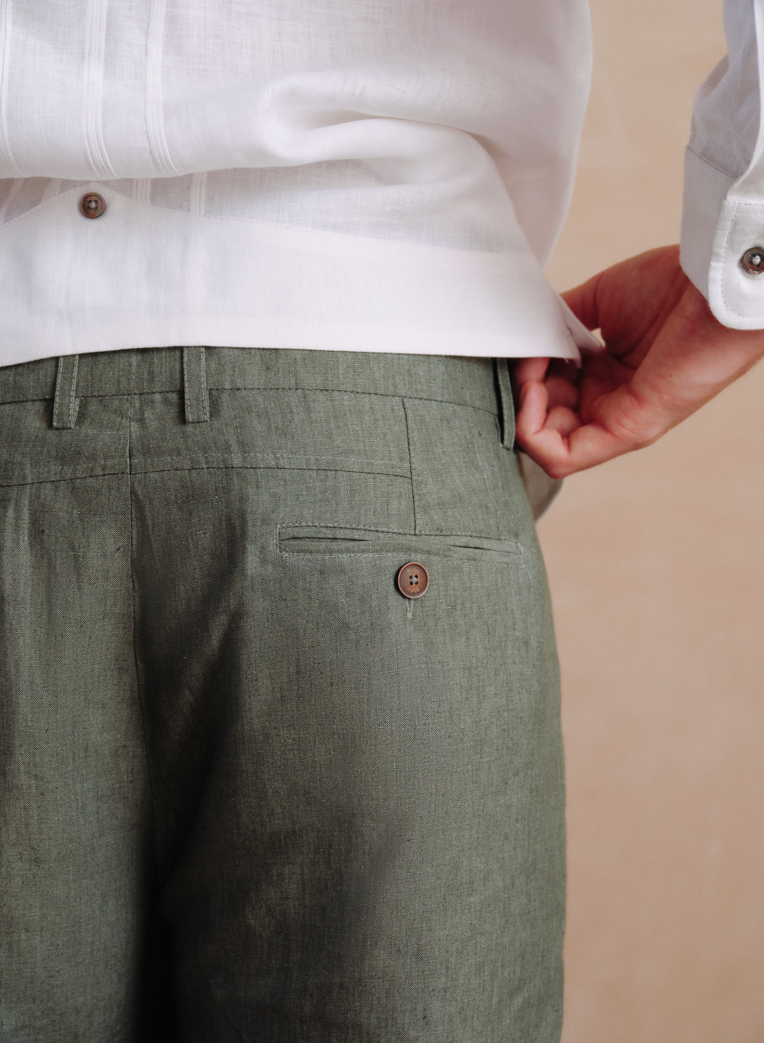 Pantalón 100% Lino Slim Chino