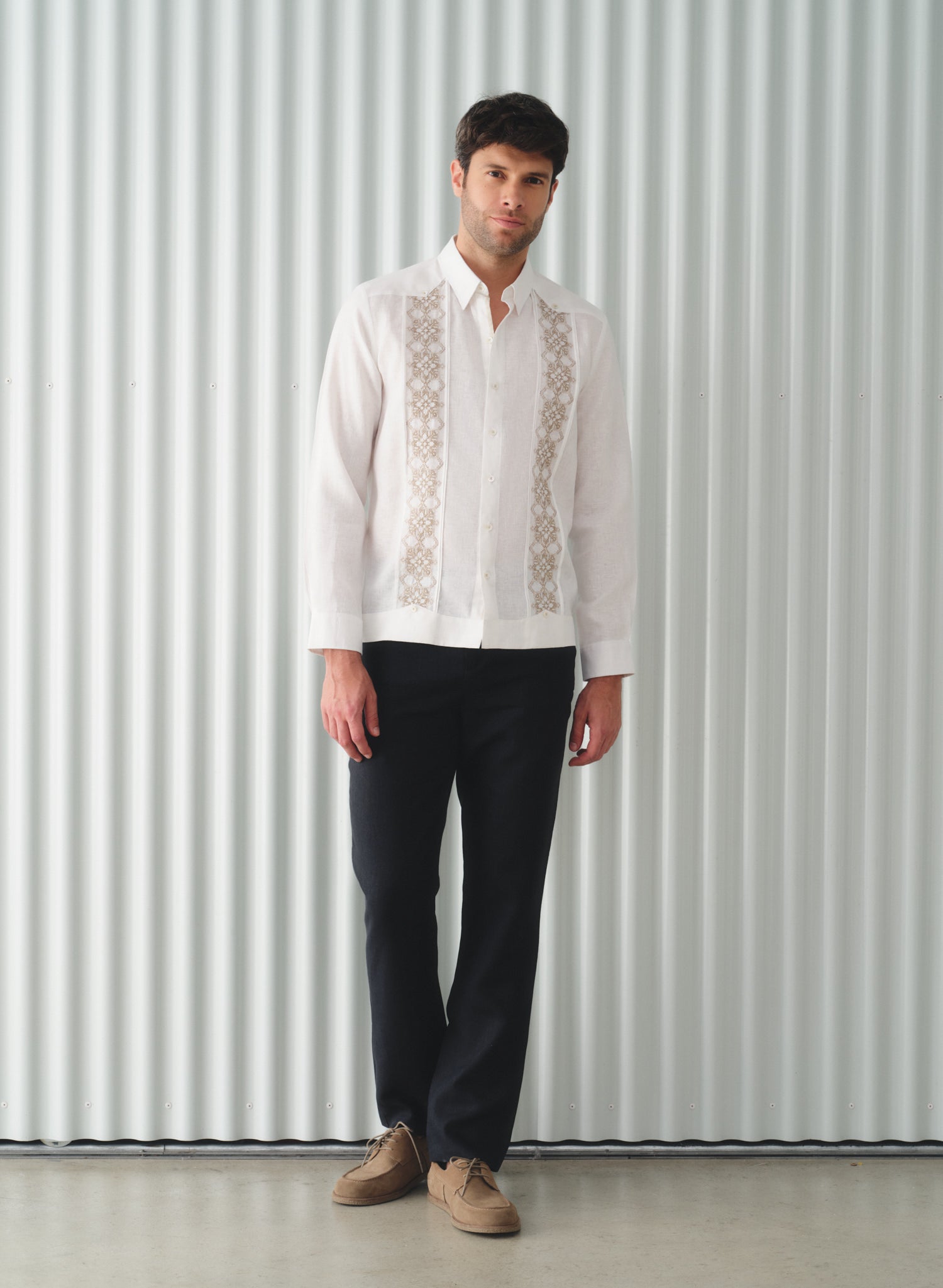 Pantalón 100% Lino Slim Chino Negro