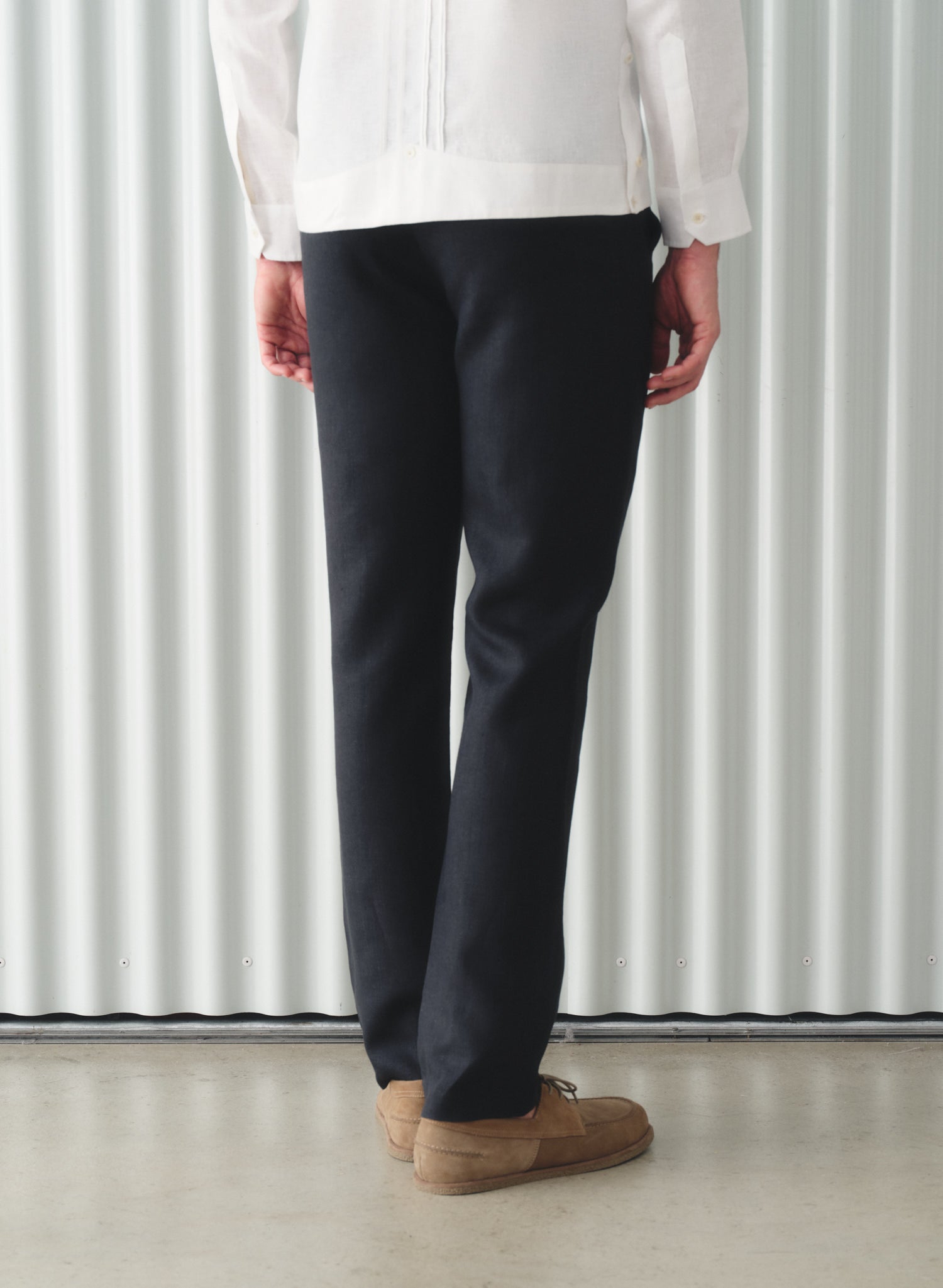 Pantalón 100% Lino Slim Chino Negro
