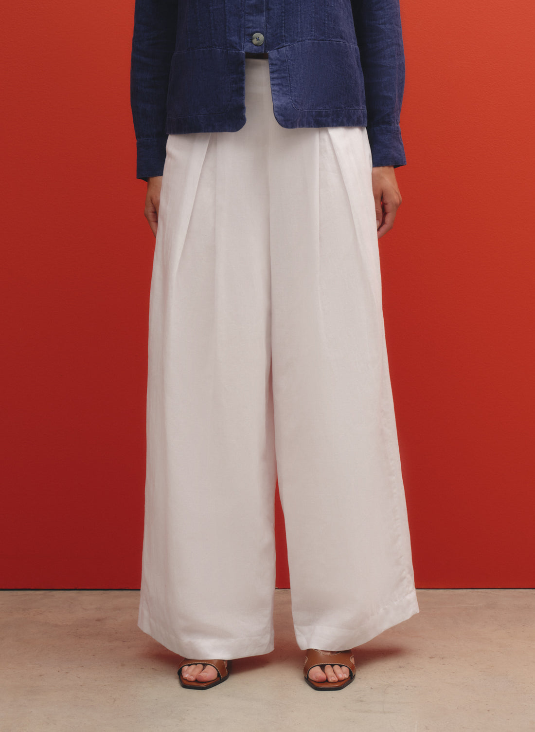 Pantalón a la cintura Lino Algodón Toge