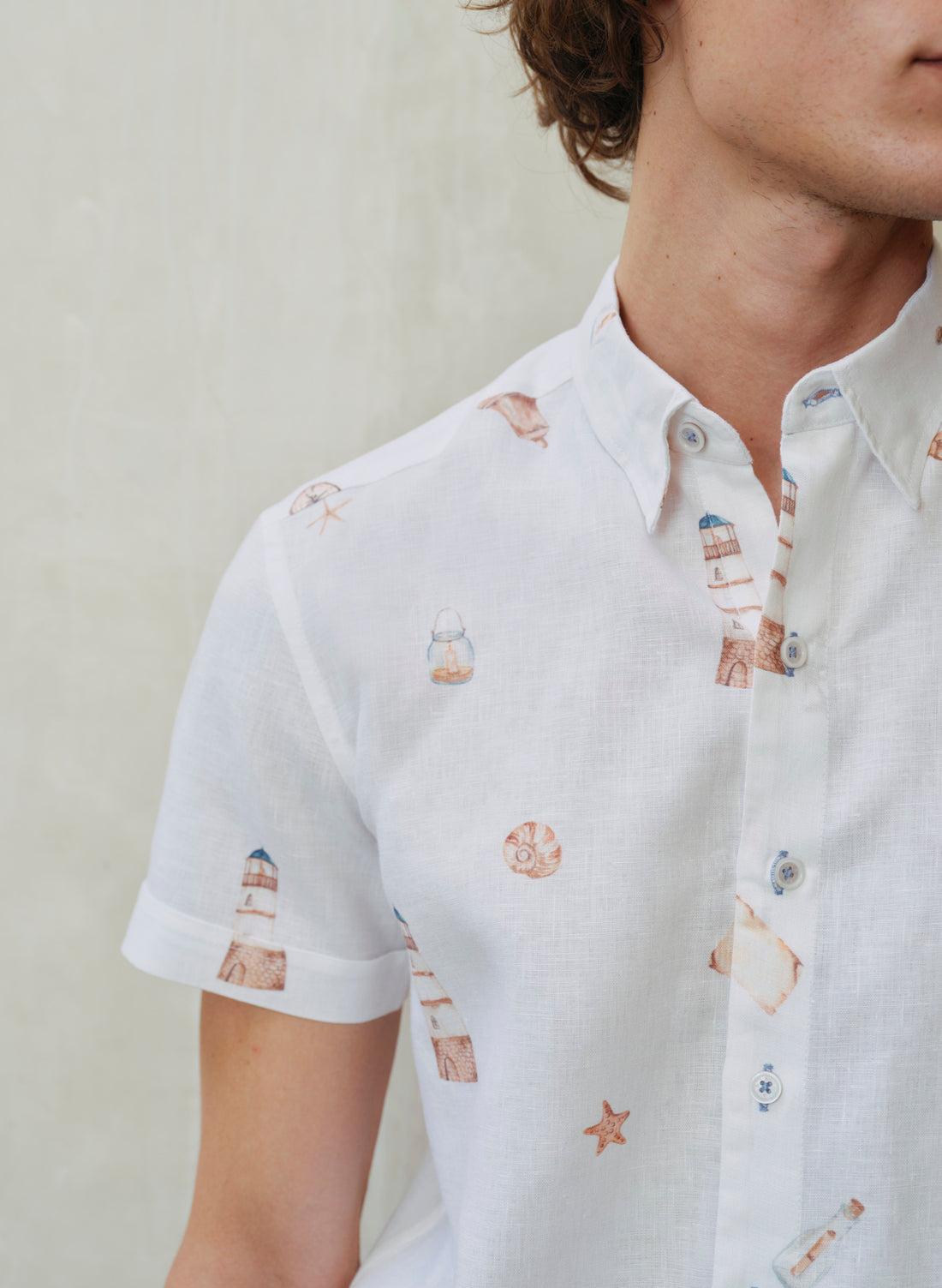 Camisa manga corta 100% Lino Paraga Guardafaros