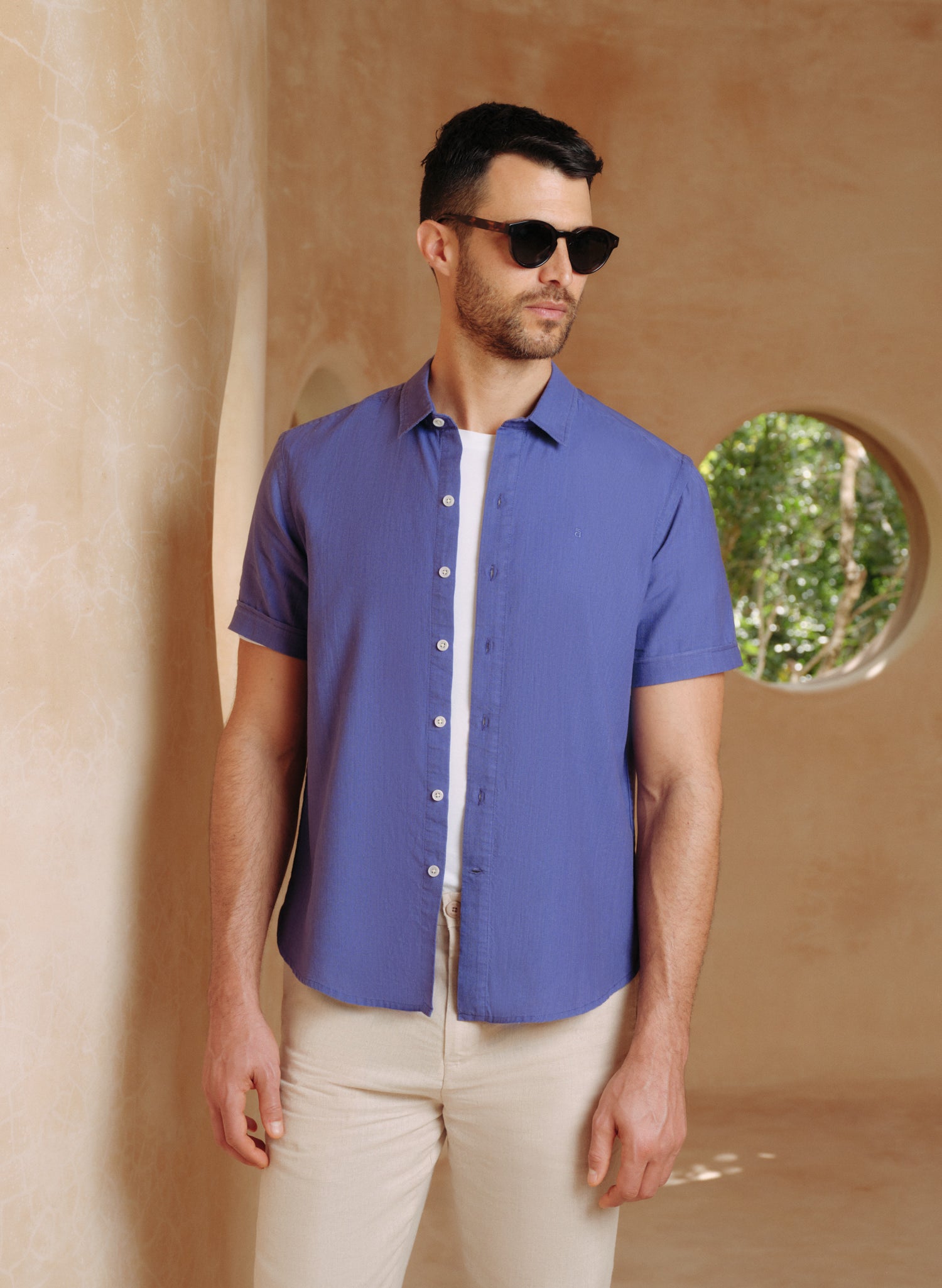 Camisa manga corta Lino Algodón Park