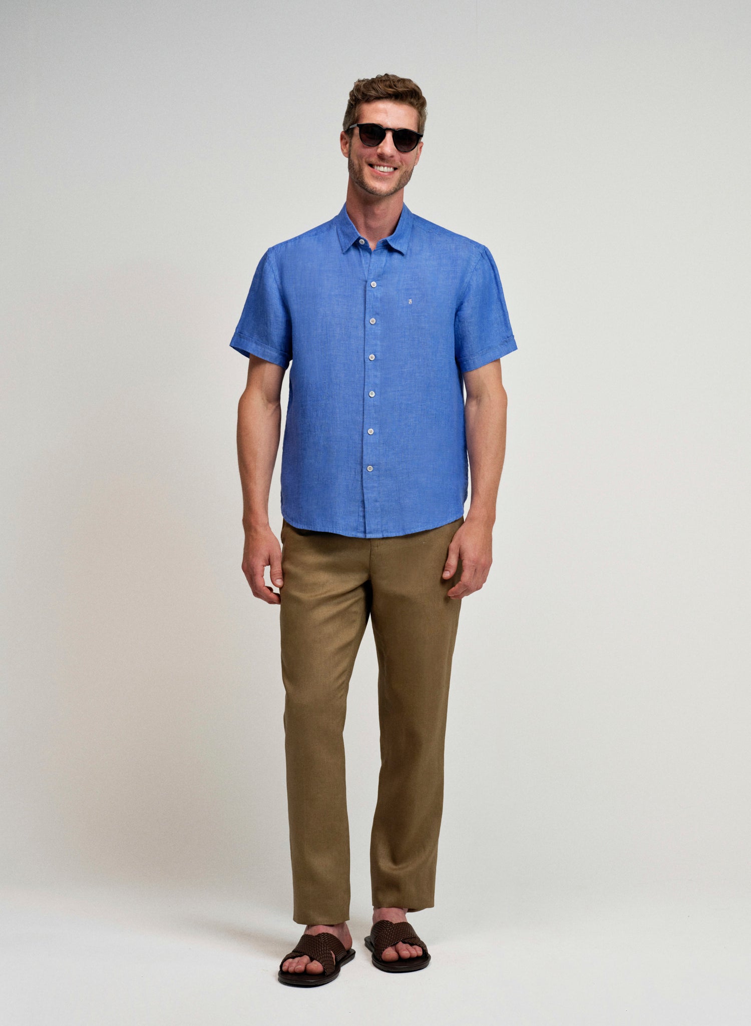 Camisa manga corta 100% Lino Park TX