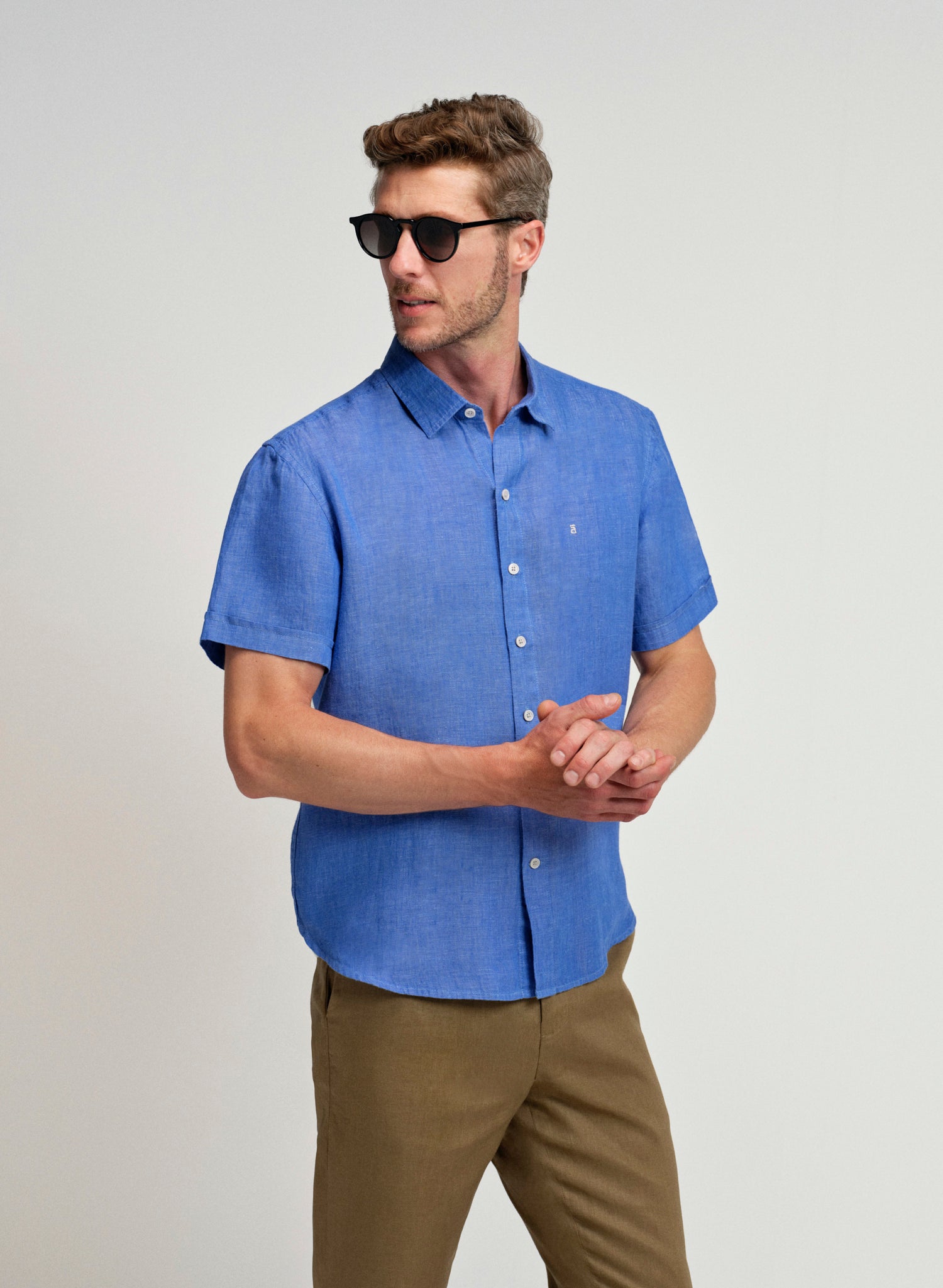 Camisa manga corta 100% Lino Park TX