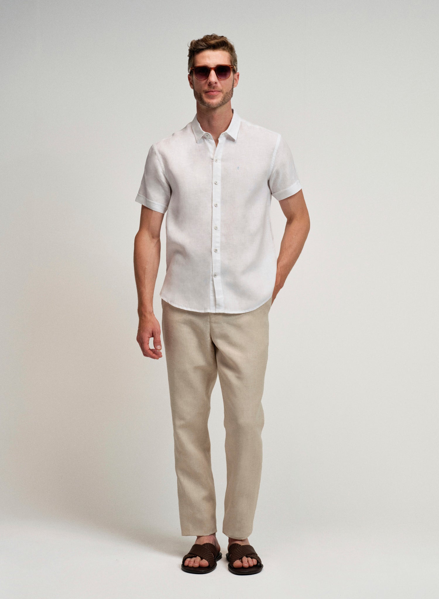 Camisa manga corta Lino Algodón Park