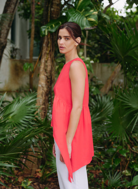 Blusa sin mangas Lino Algodón Petra
