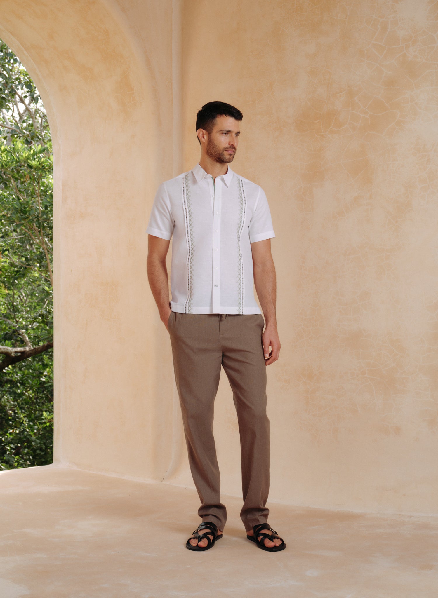 Guayabera manga corta Lino Algodón Teun
