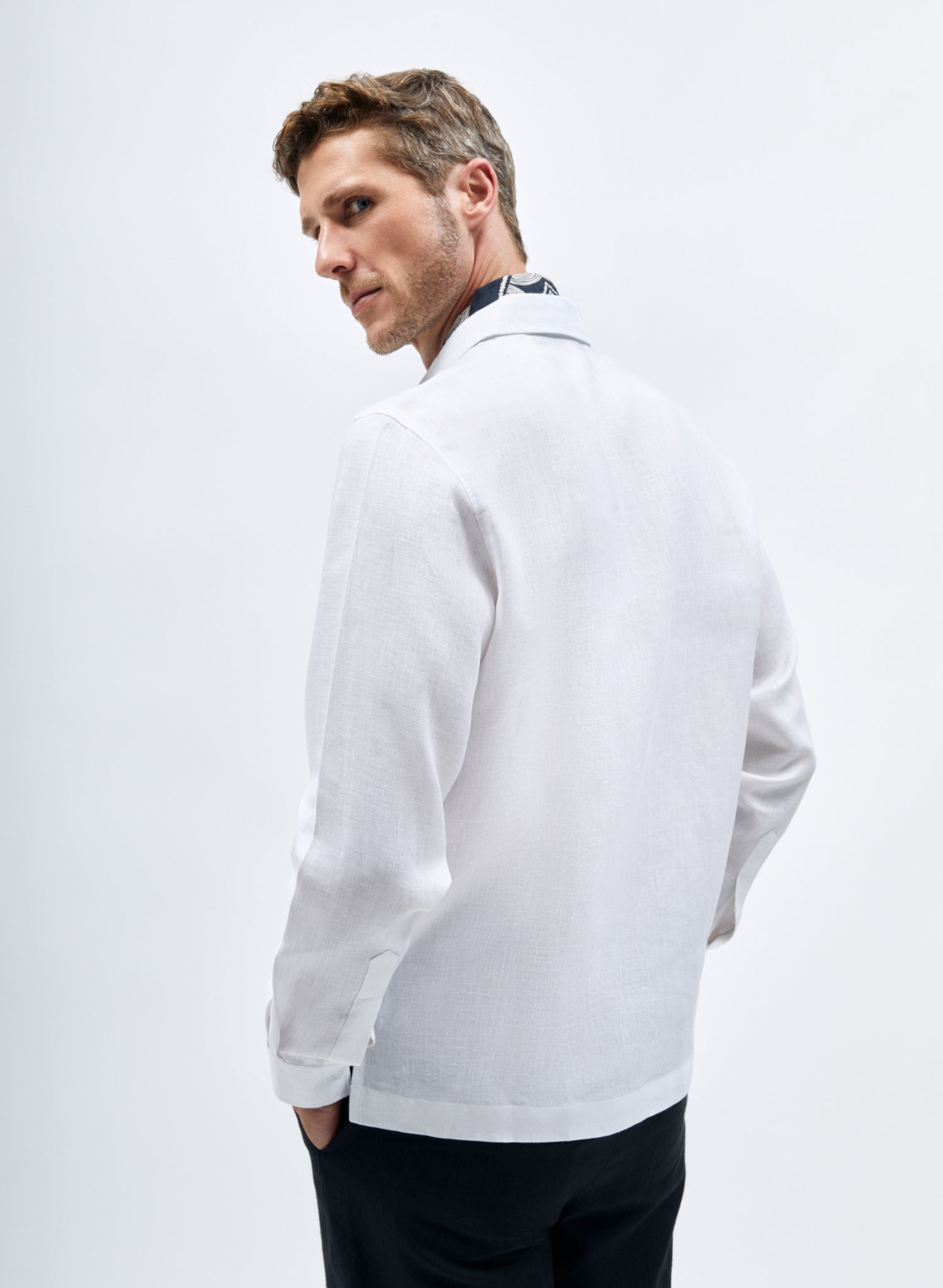 Guayabera manga larga Lino Algodón Trebor
