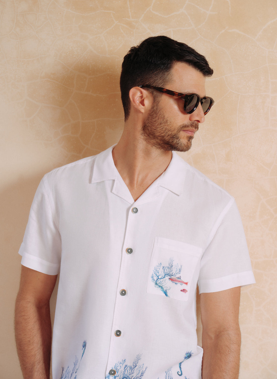 Camisa Hawaiana Lino Algodón Reef