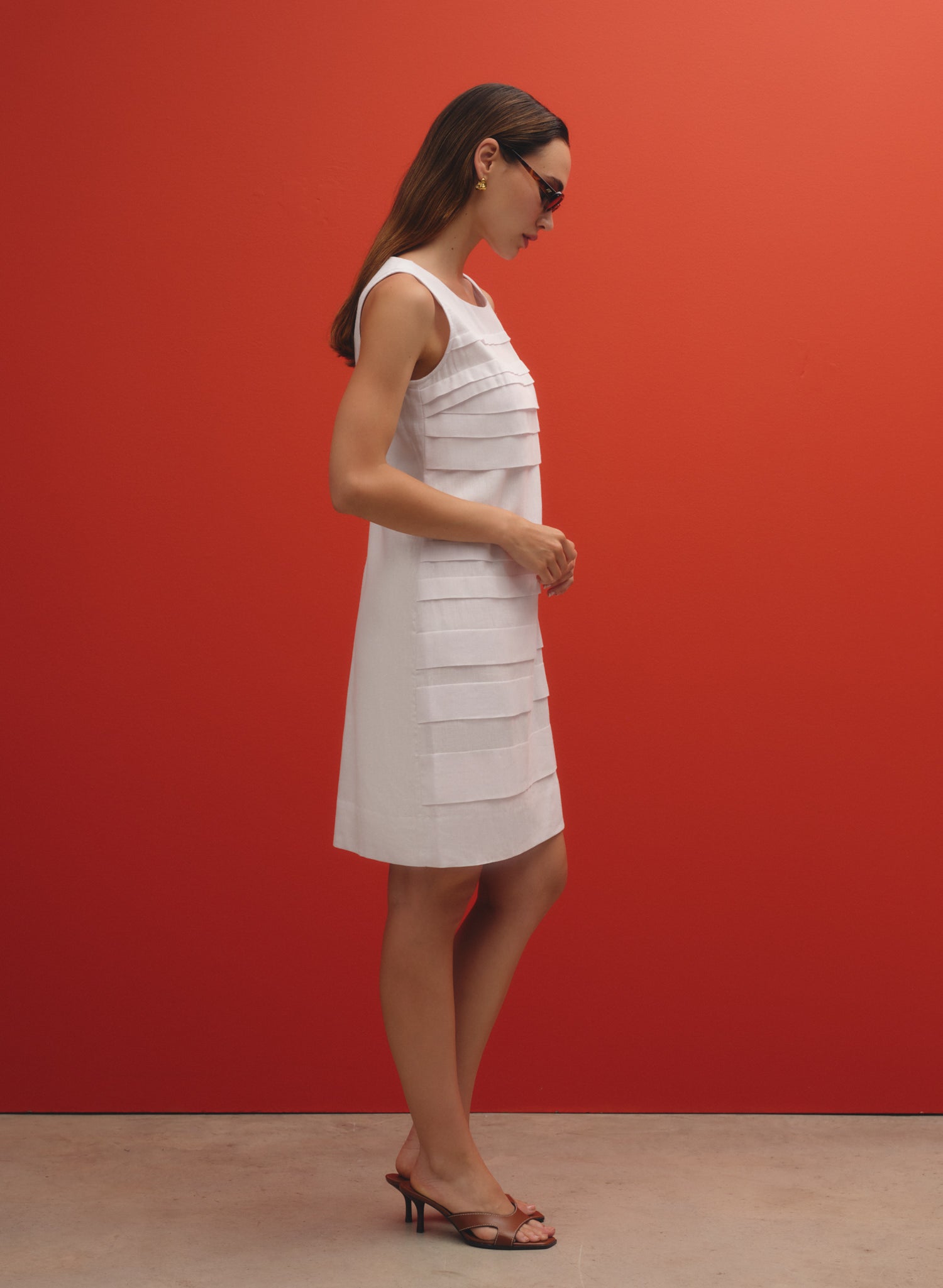 Vestido midi 100% lino Amber