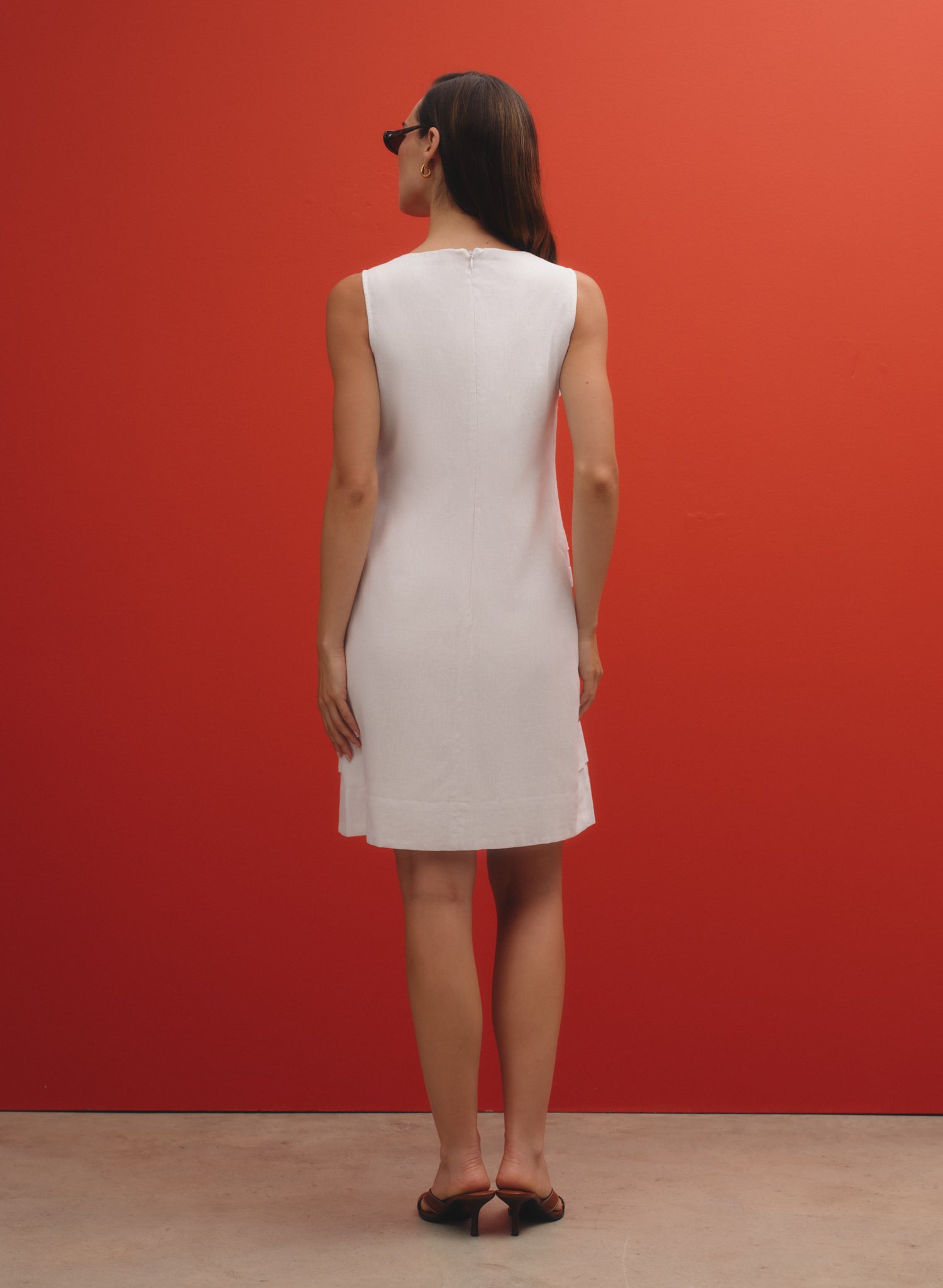 Vestido midi 100% lino Amber