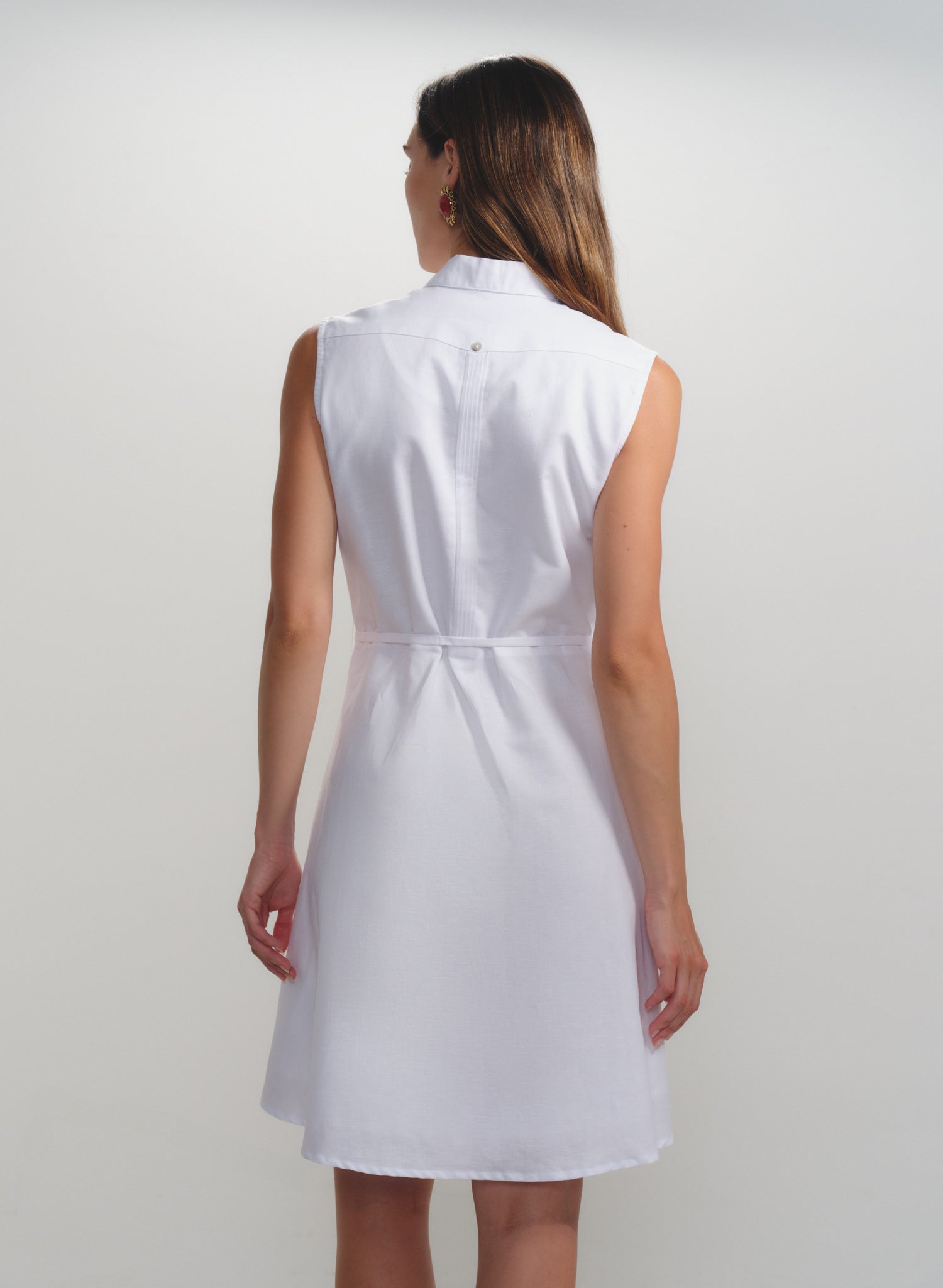 Vestido corto 100% lino Dunya