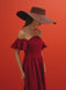 Vestido largo con escote strapless 100% lino Medialuna
