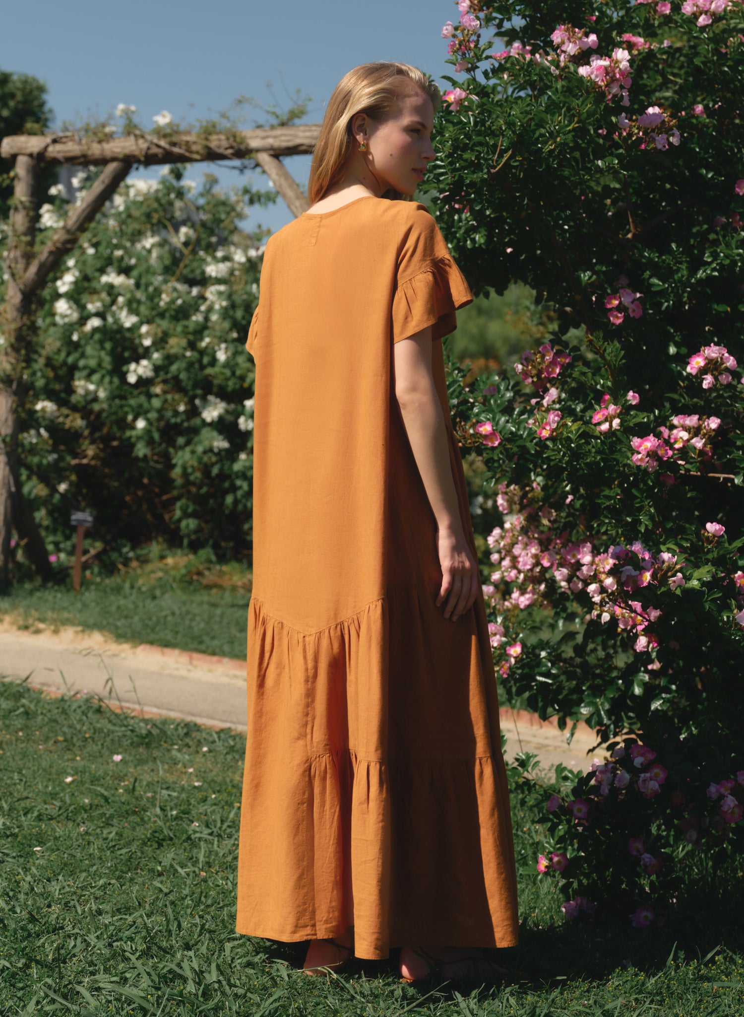 Vestido largo 100% Lino Modona