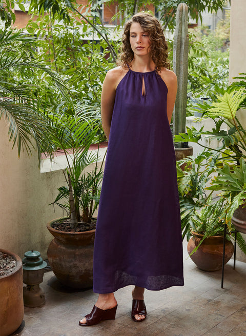 Vestido largo 100% Lino Teka