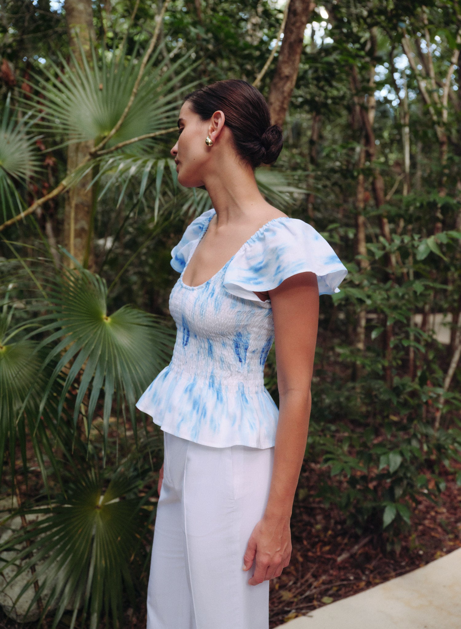 Blusa Manga corta Lino Algodón Zicatela