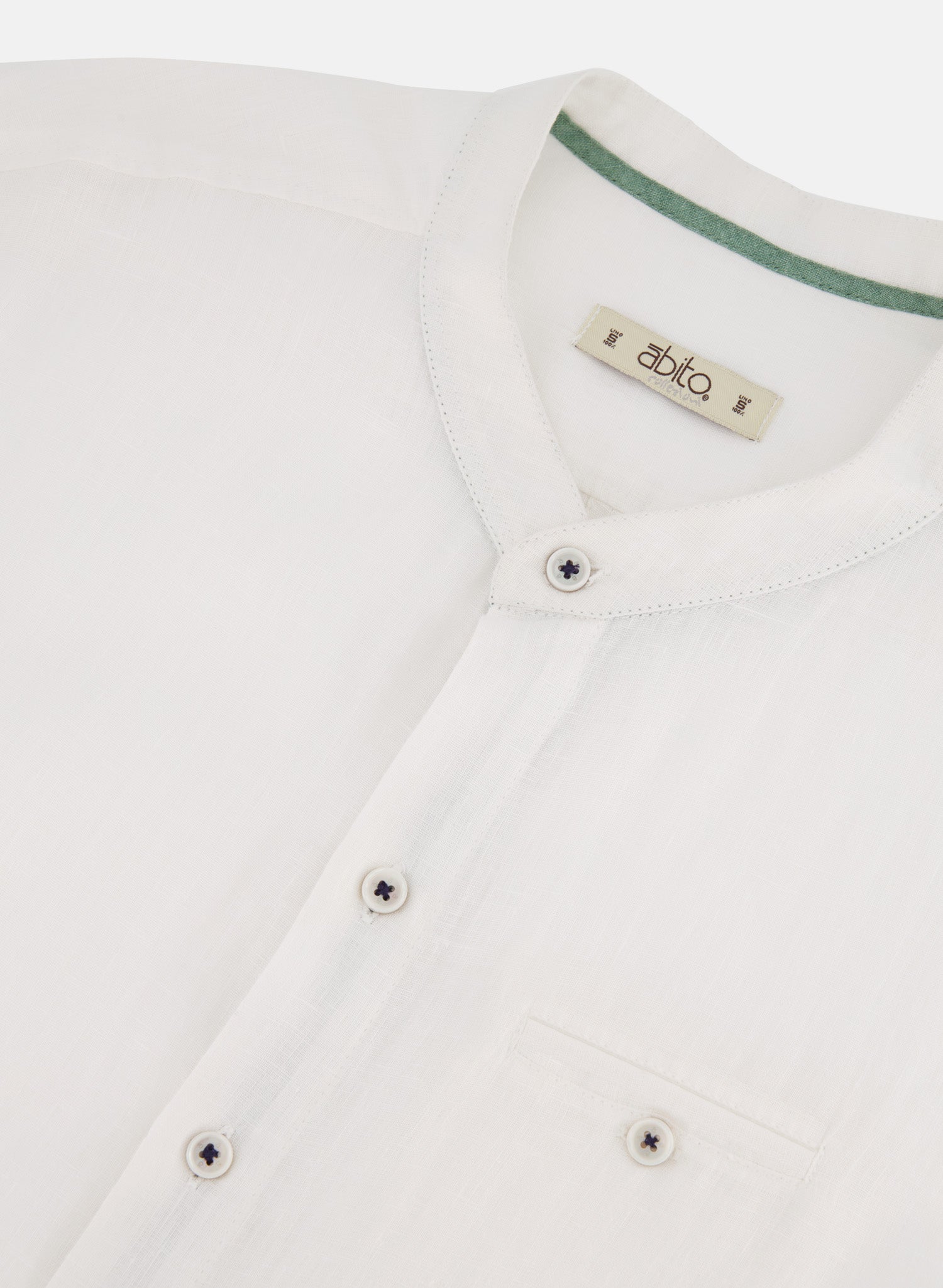 Camisa Cuello Mao 100% Lino Elen