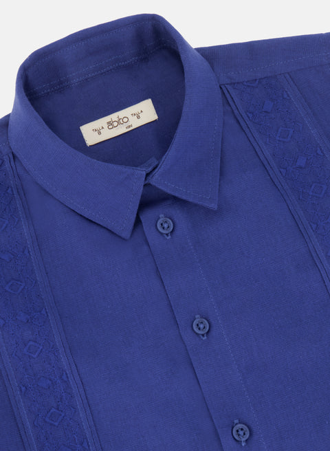Camisa Guayabera Lino Algodón para niño Dinka