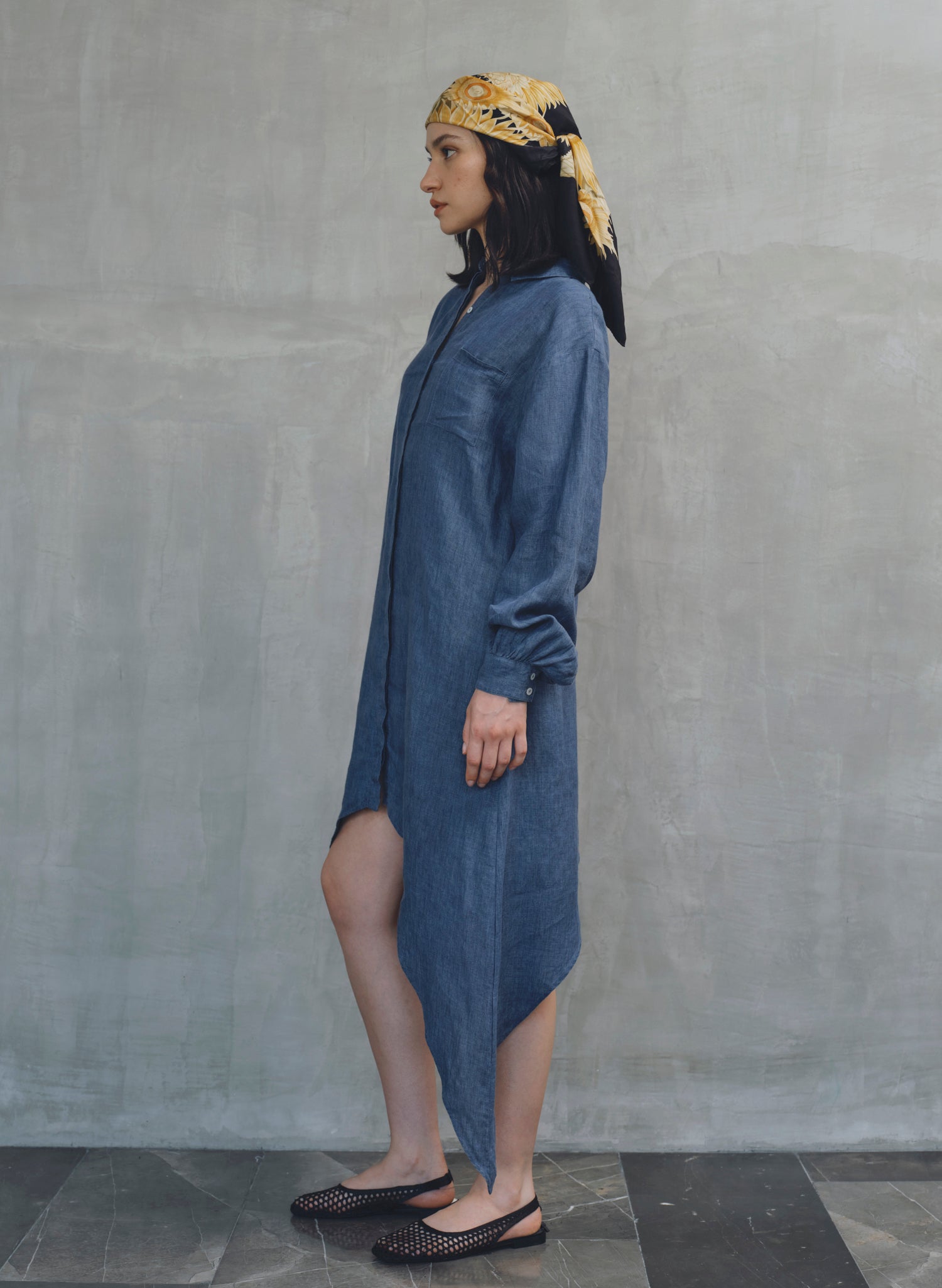Vestido Asimetrico 100% Lino Makauda