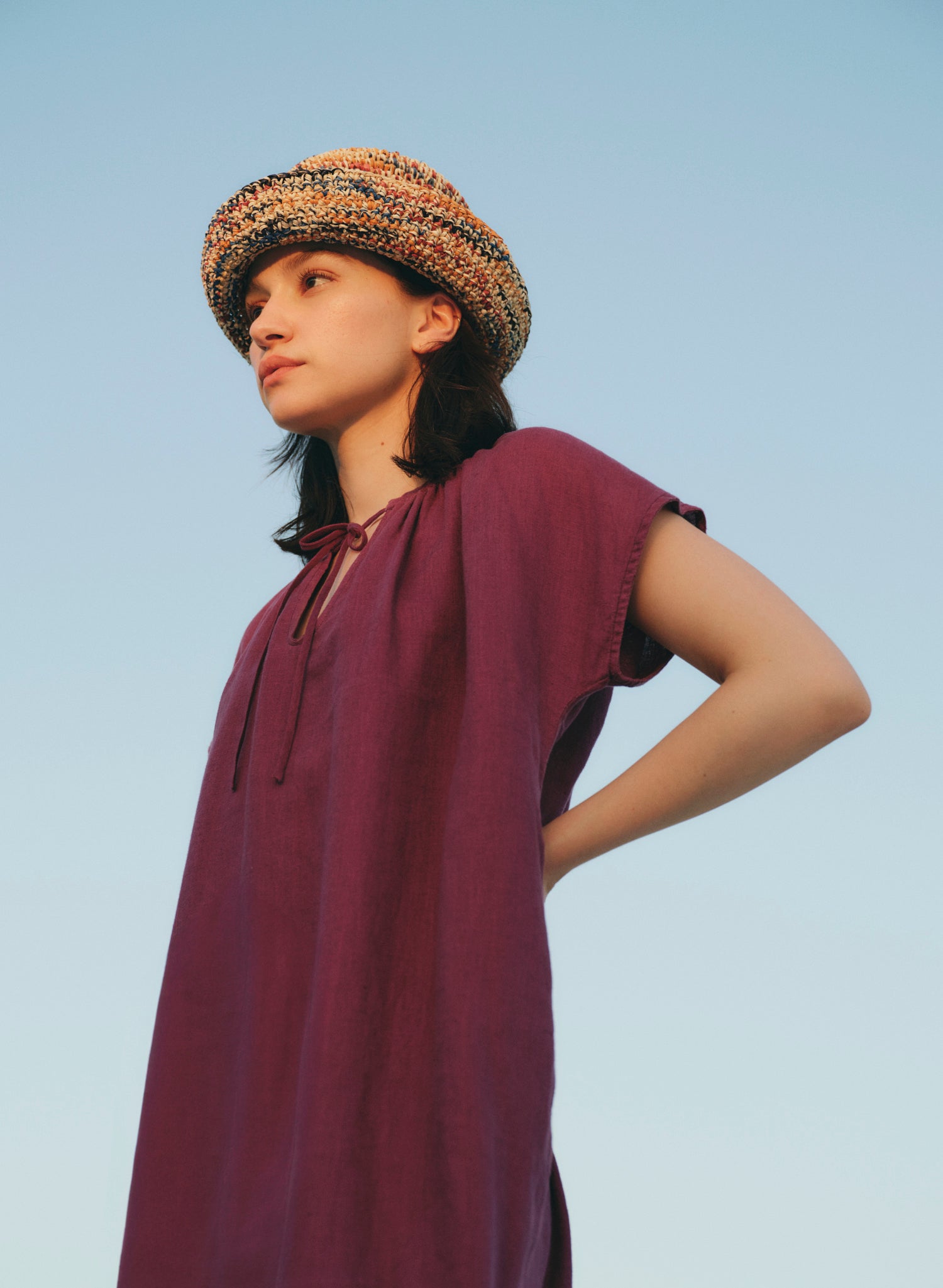 Vestido corto Lino Algodón Paranzella