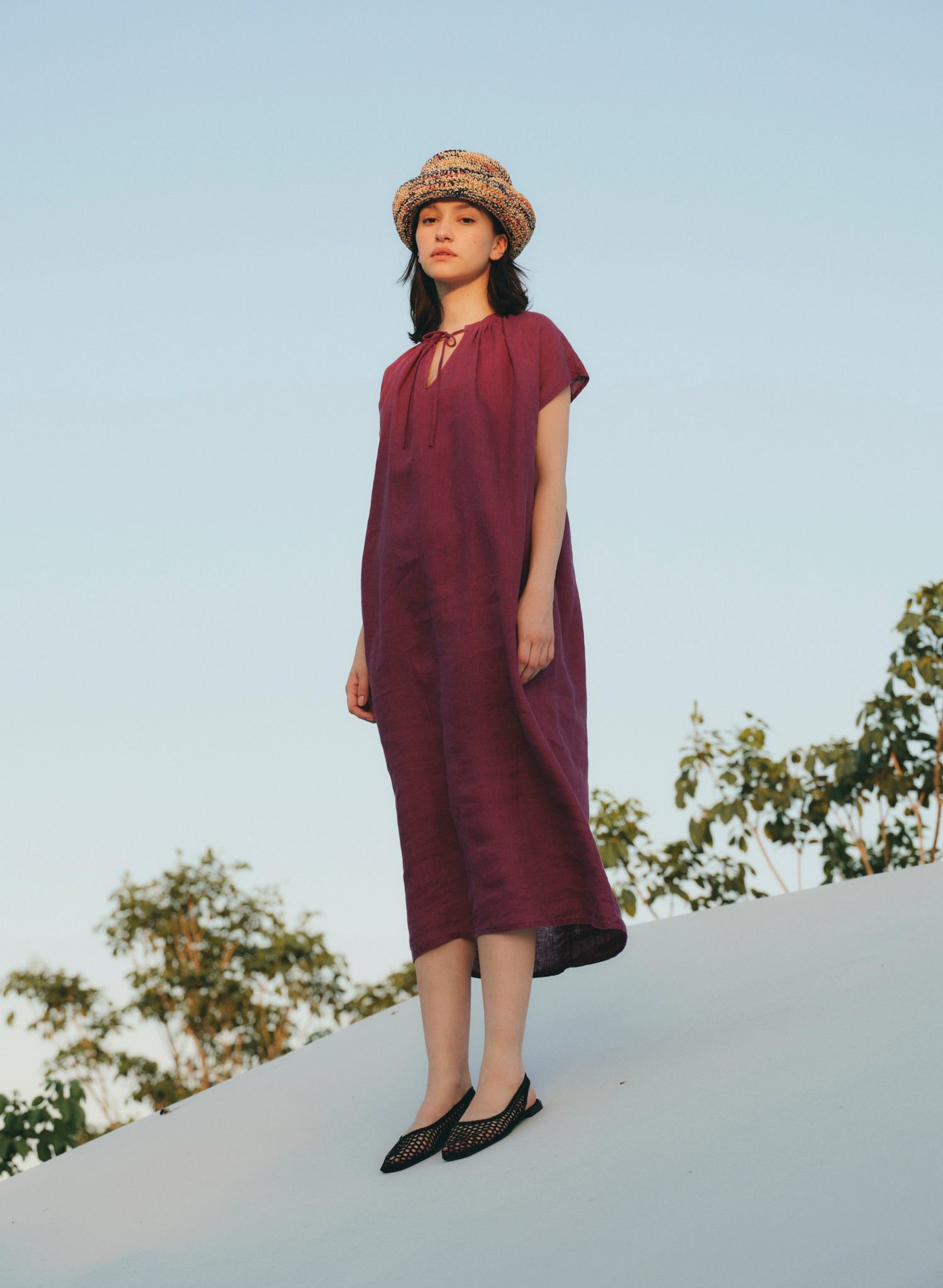 Vestido corto Lino Algodón Paranzella