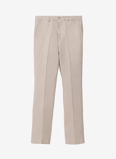 Pantalón Básico Recto 100% Lino Beige