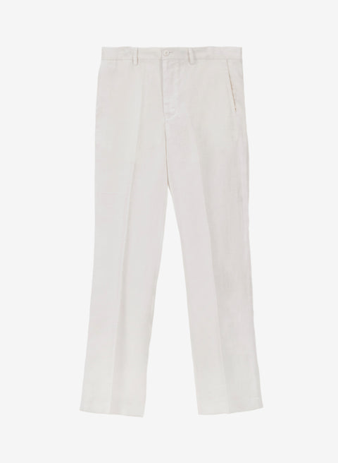 Pantalón Básico 100% Lino Slim Fit Blanco