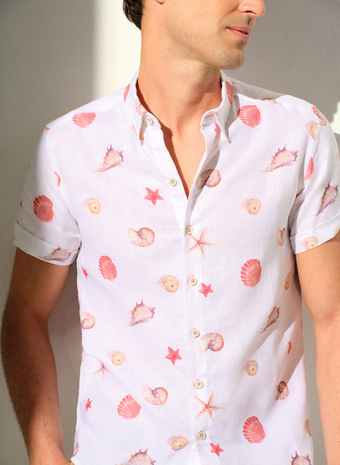 Camisa manga corta 100% Lino Paraga Torunju