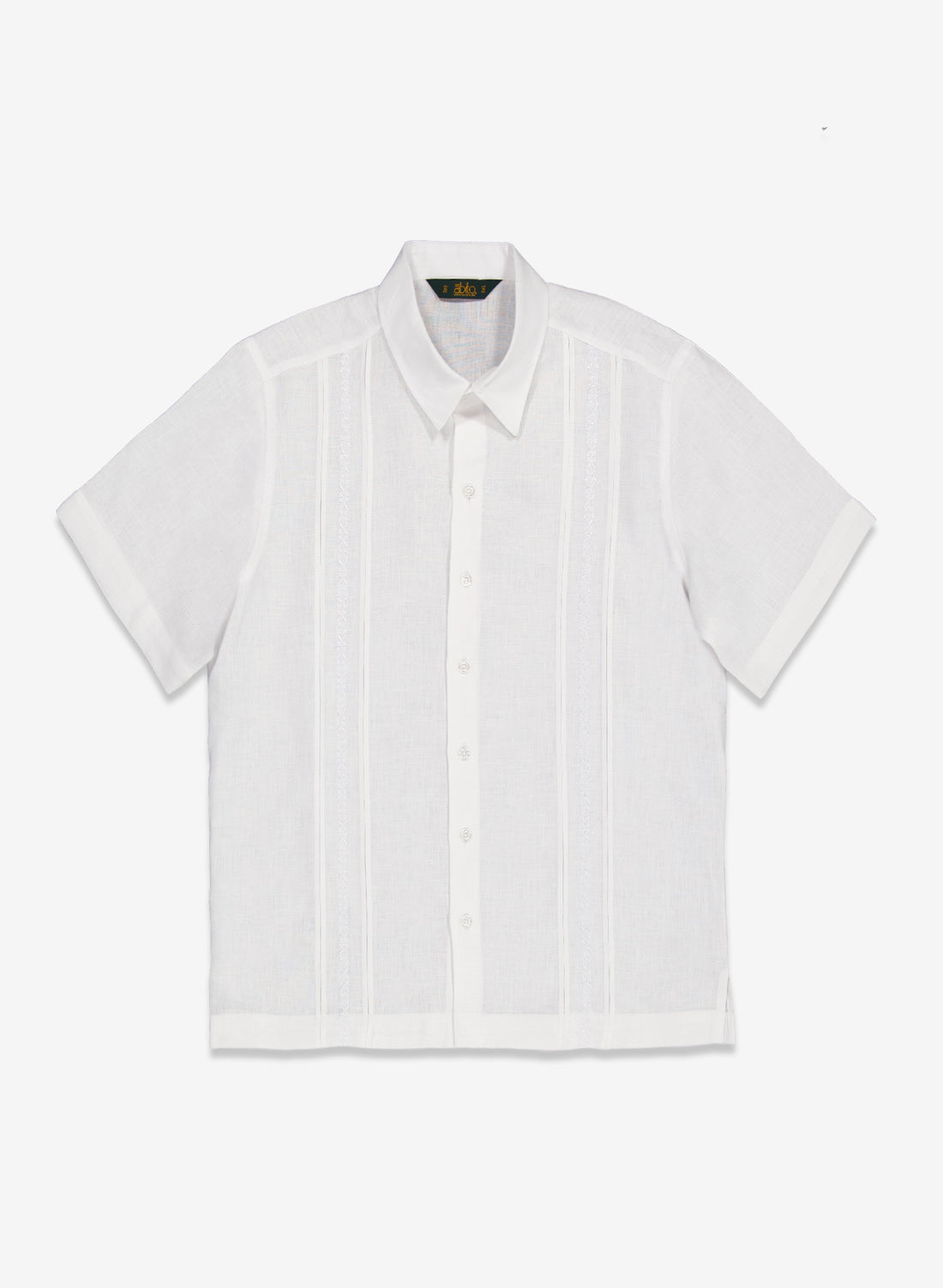 CAMISA GUAYABERA MANGA CORTA PRENDA FRONTAL