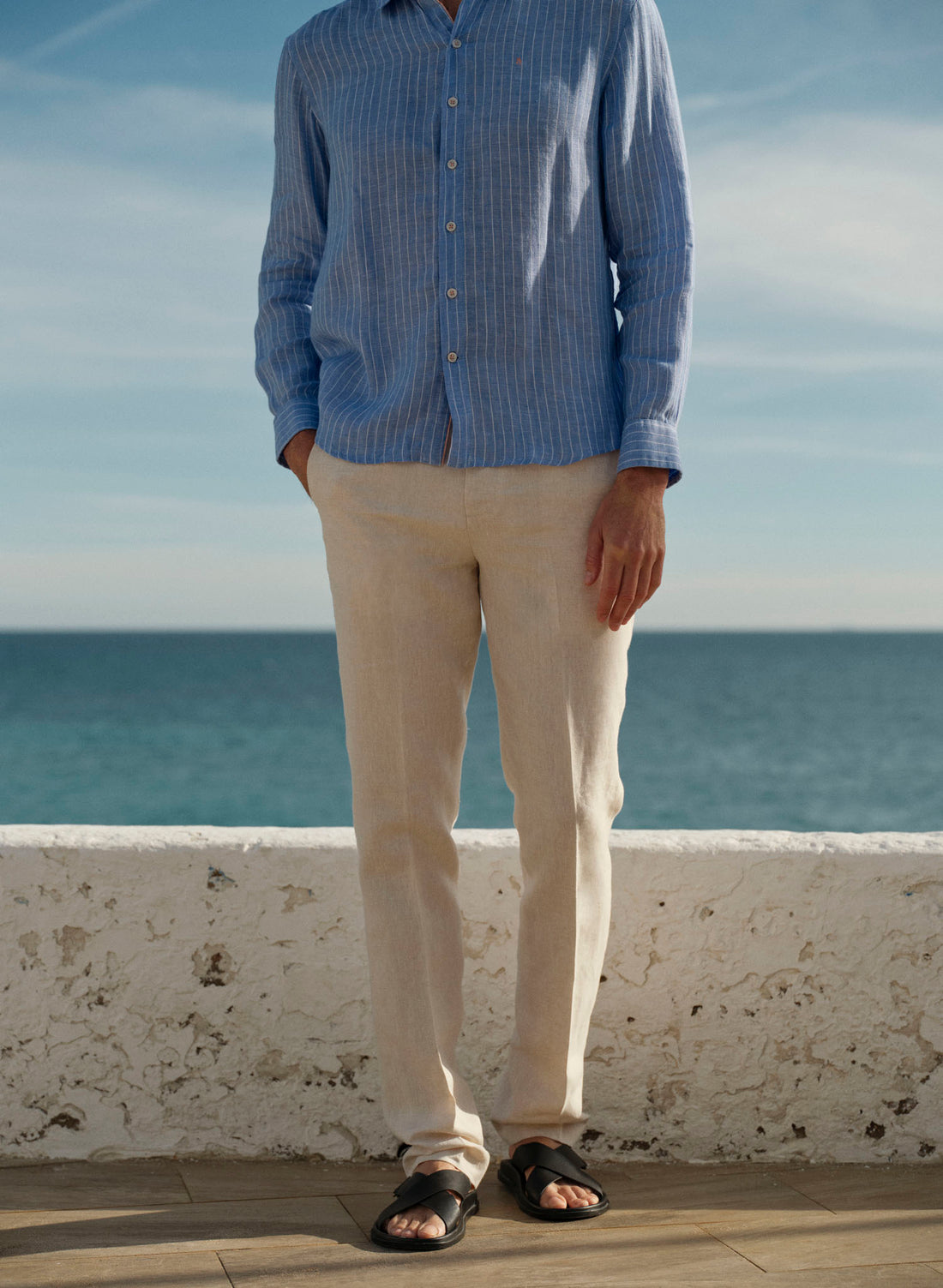 Pantalón Básico 100% Lino Slim Fit Natural