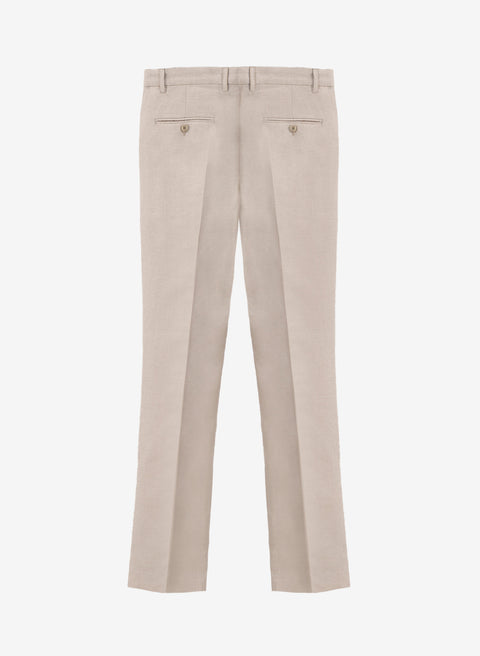 Pantalón Básico Recto 100% Lino Beige