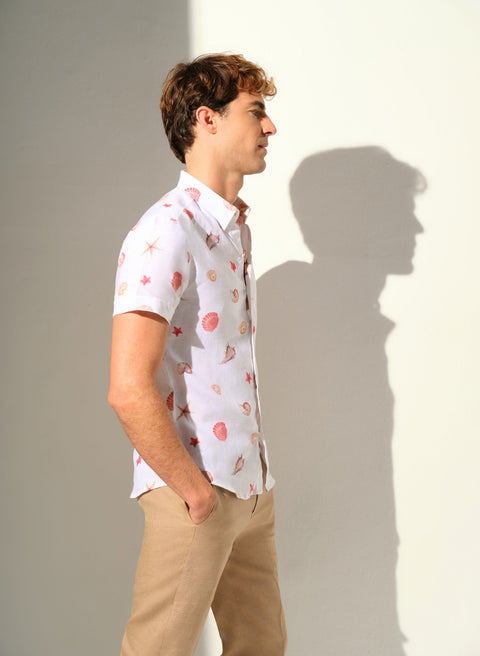 Camisa manga corta 100% Lino Paraga Torunju