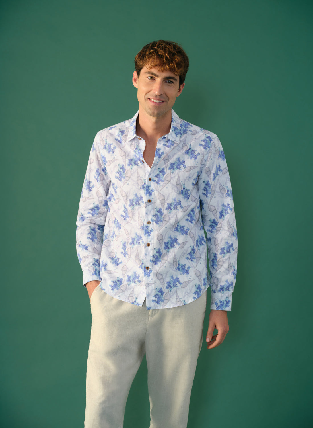Camisa estampada 100% Lino Buck Bluzarga