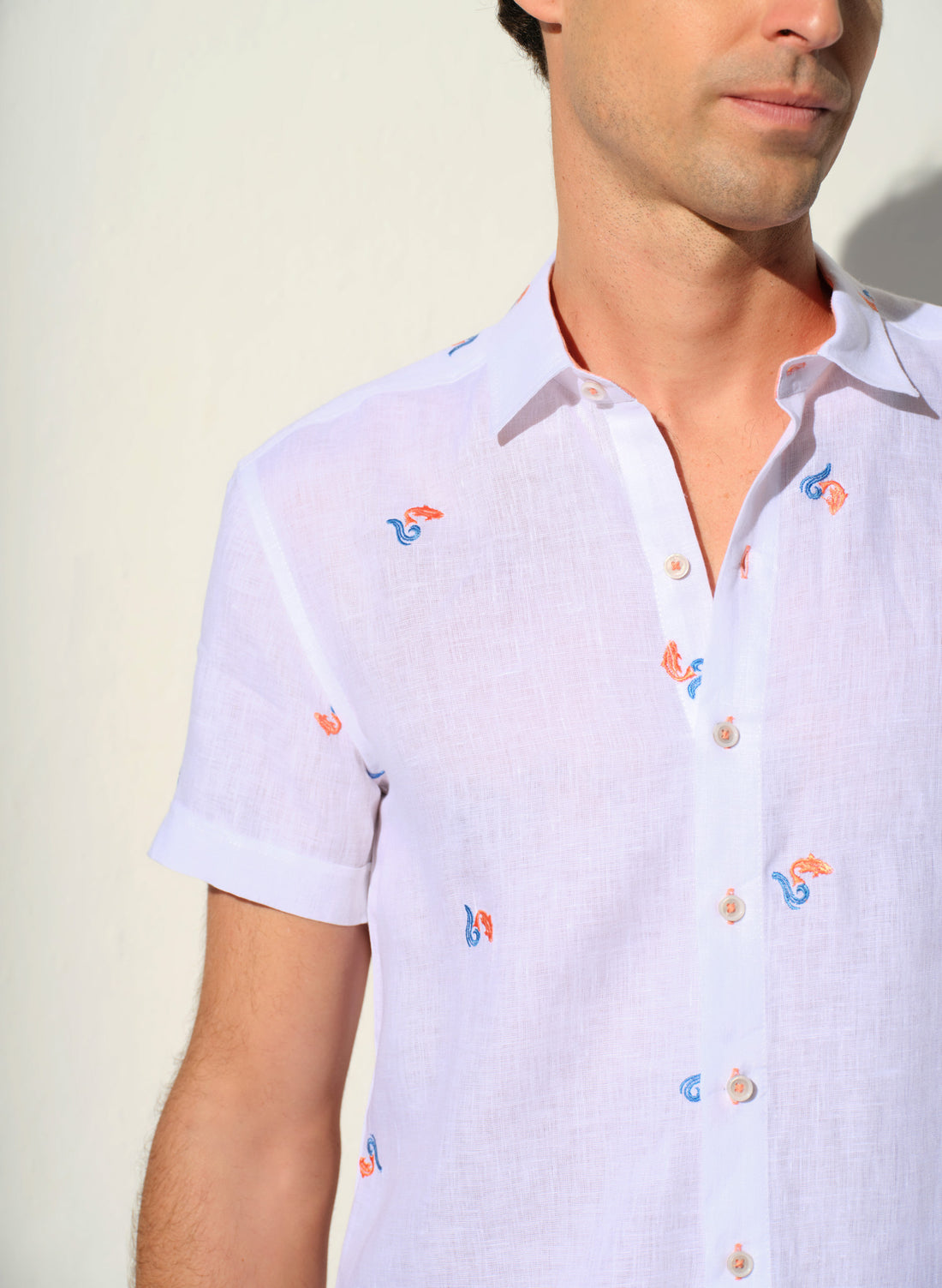 Camisa manga corta 100% Lino Mia Nerka