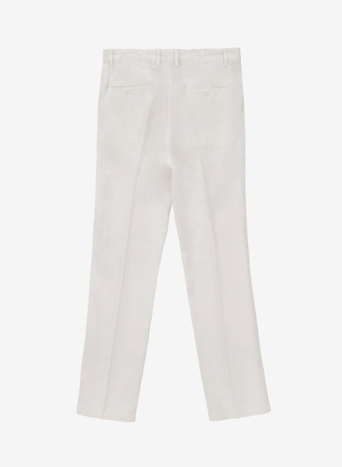 Pantalón Básico 100% Lino Slim Fit Blanco