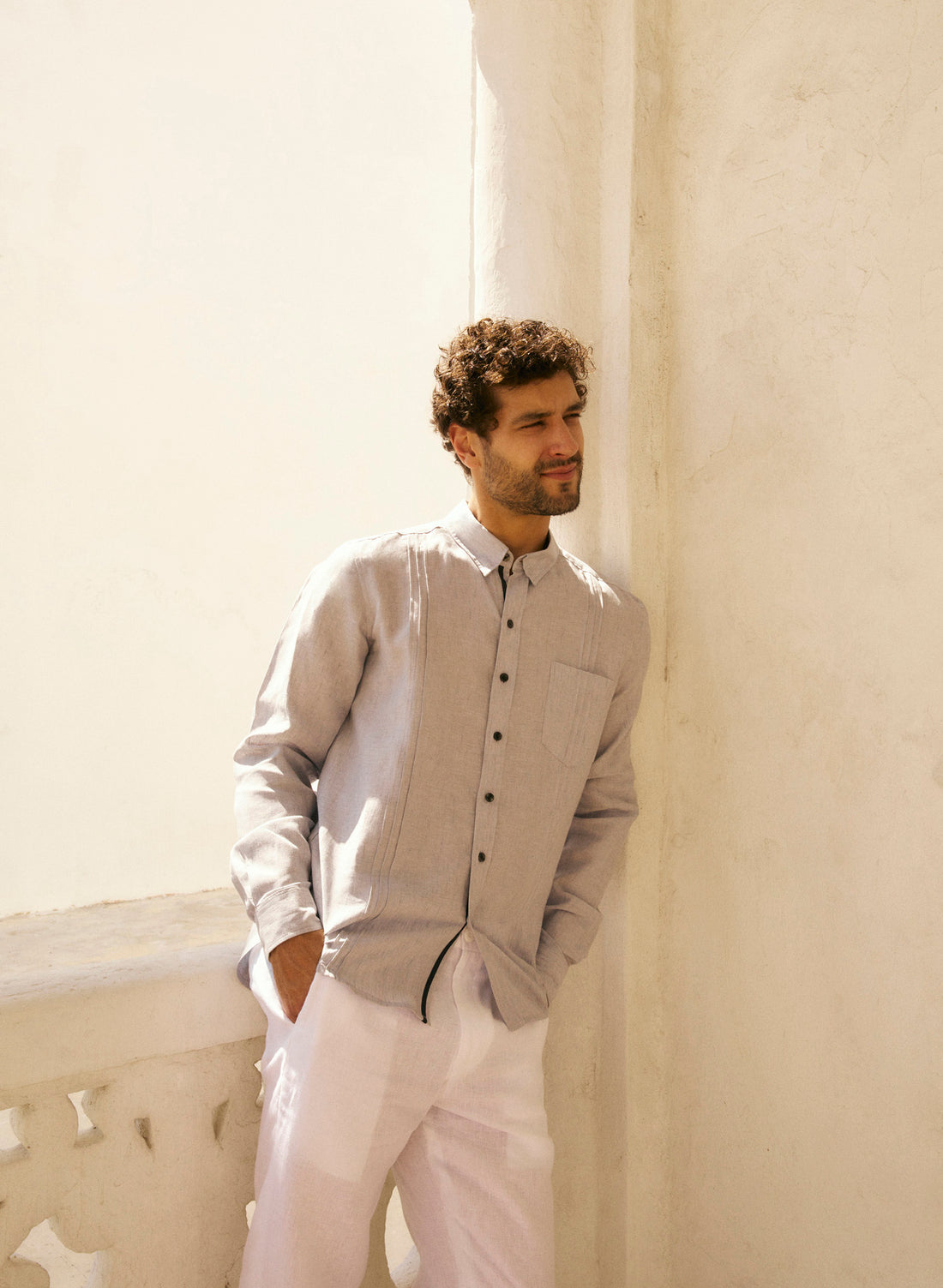 Camisa manga larga 100% Lino Jeff