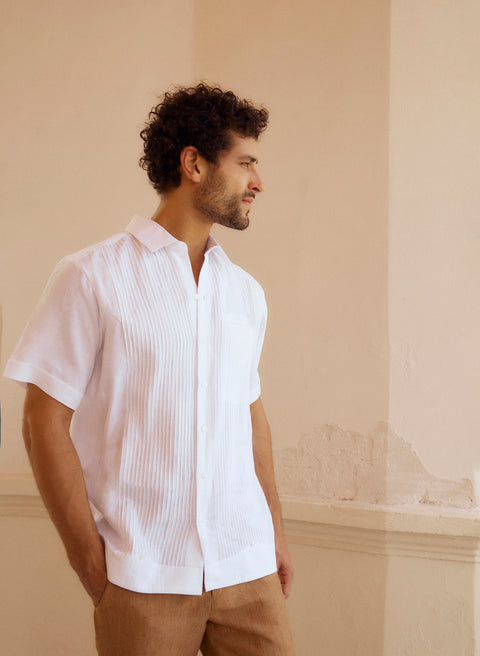 Guayabera manga corta 100% Lino Presidencial